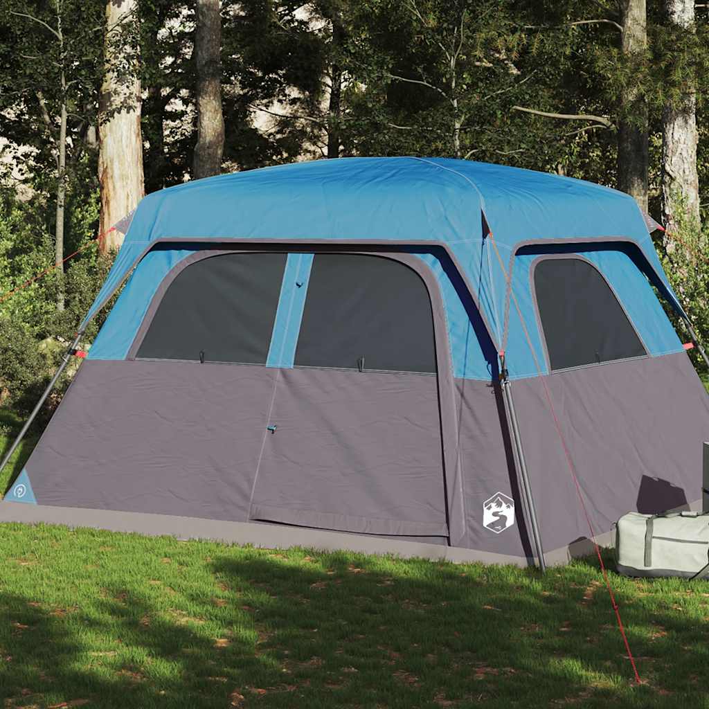 Family Tent Cabin Waterproof Blue 6-person