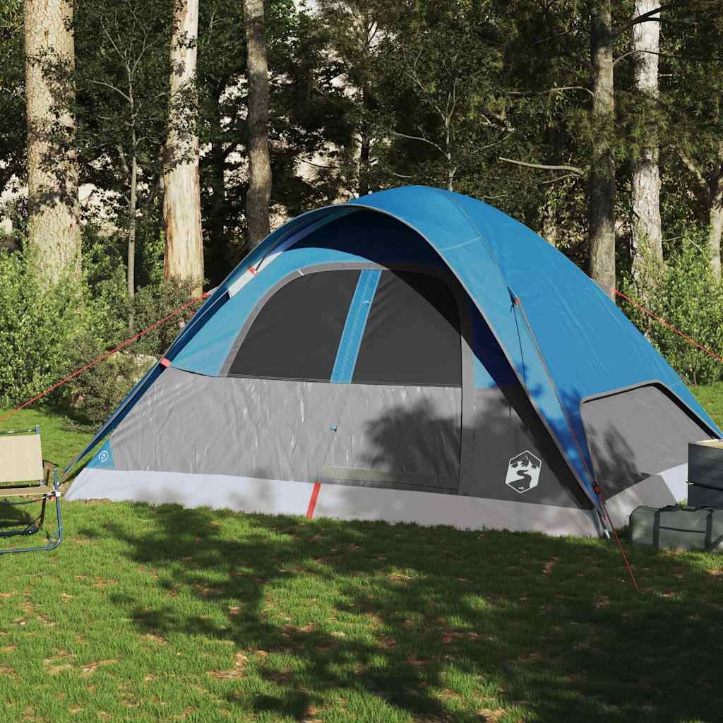 Family Tent Dome 6-Person Waterproof Width 334 cm Blue