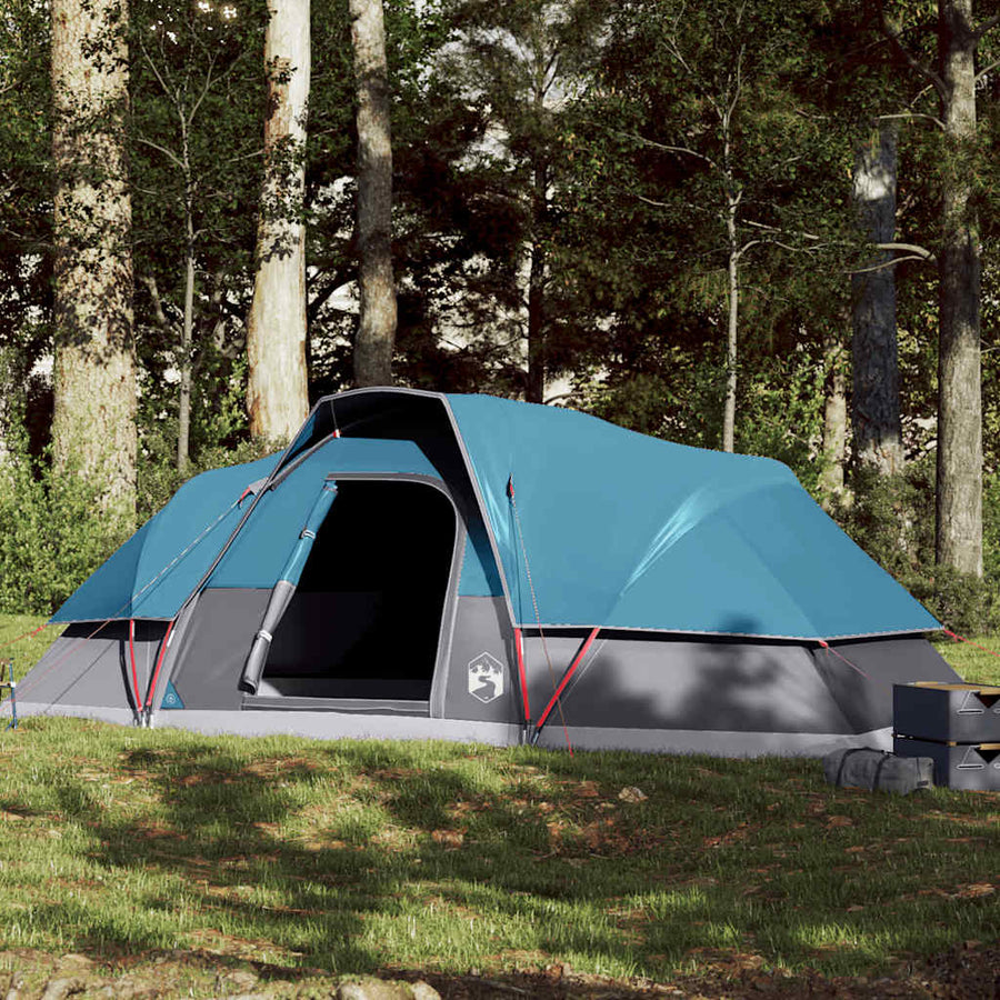 Family Tent Dome Waterproof Blue 9-person