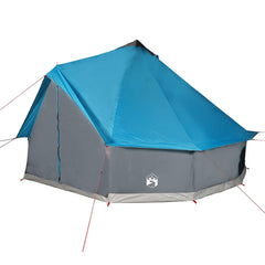 Family Tent Tipi Waterproof Blue 6-Person
