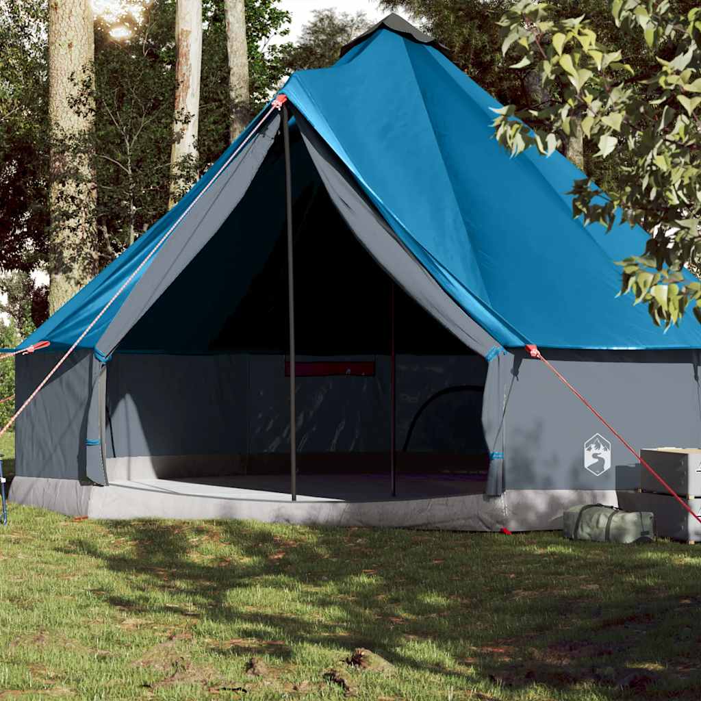 Family Tent Tipi Waterproof Blue 10-Person