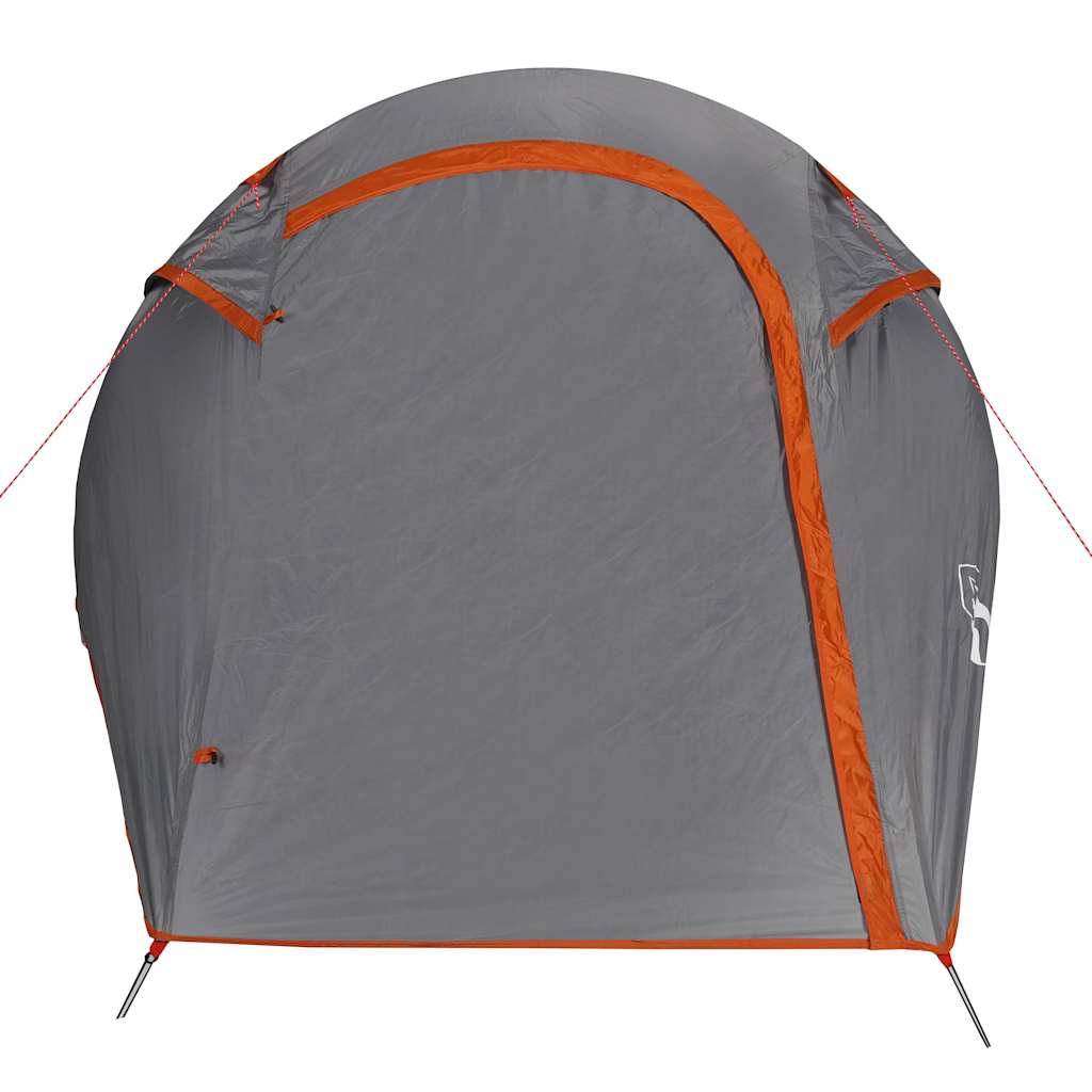 vidaXL Camping Tent Tunnel 3-Person Grey and Orange Waterproof 6