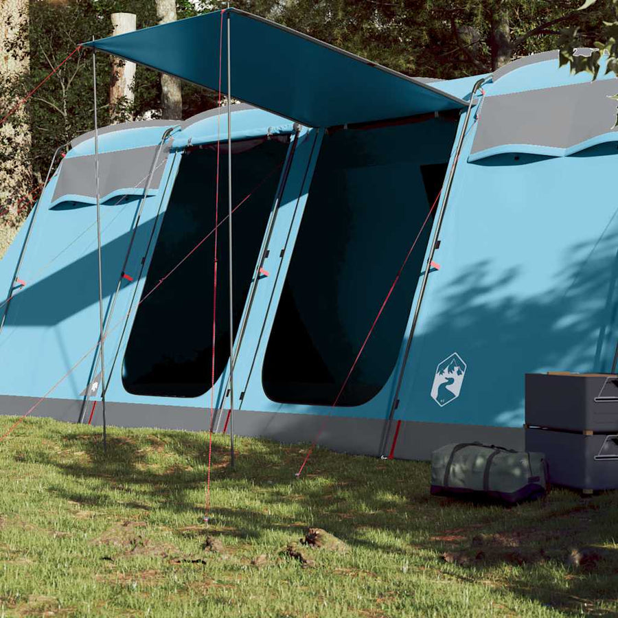 Family Tent Tunnel Waterproof Blue 8-person