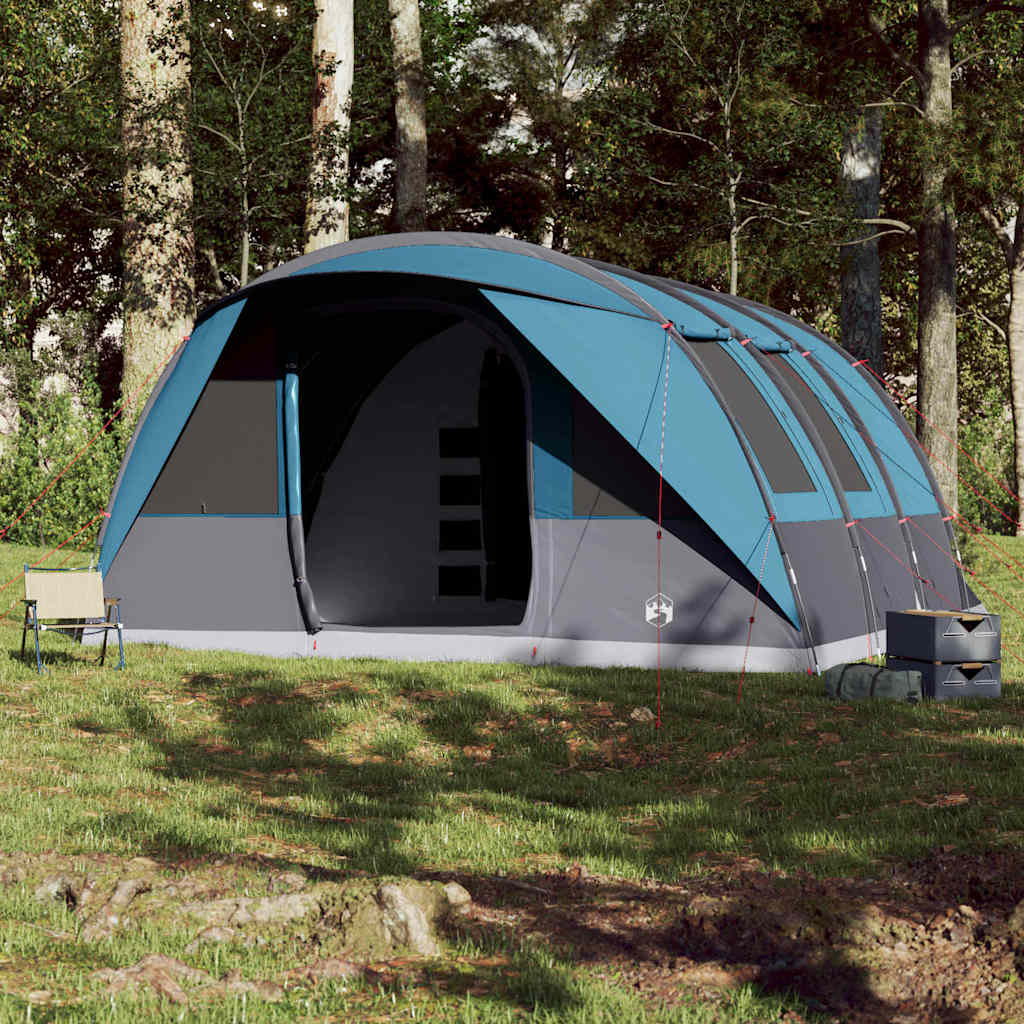 Family Tent Tunnel Waterproof Blue 7-person