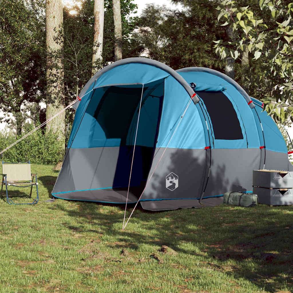 Camping Tent Tunnel 4-Person Waterproof Blue