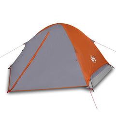 vidaXL Camping Tent Dome 4-Person Grey and Orange Waterproof 4