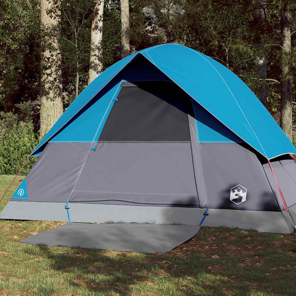 vidaXL Camping Tent Dome 3-Person Blue Waterproof 1