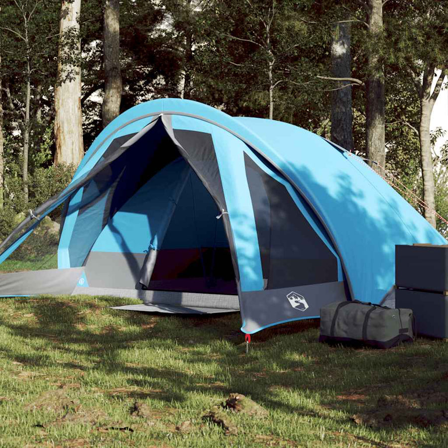 Camping Tent Cabin 4-Person Waterproof Blue