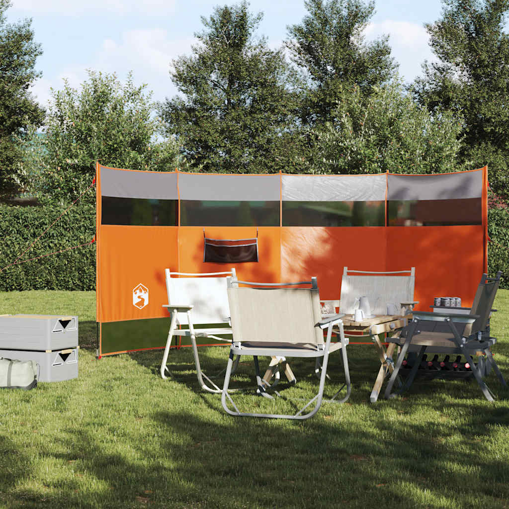 Camping Windbreak Waterproof Grey and orange 366 cm 152 cm