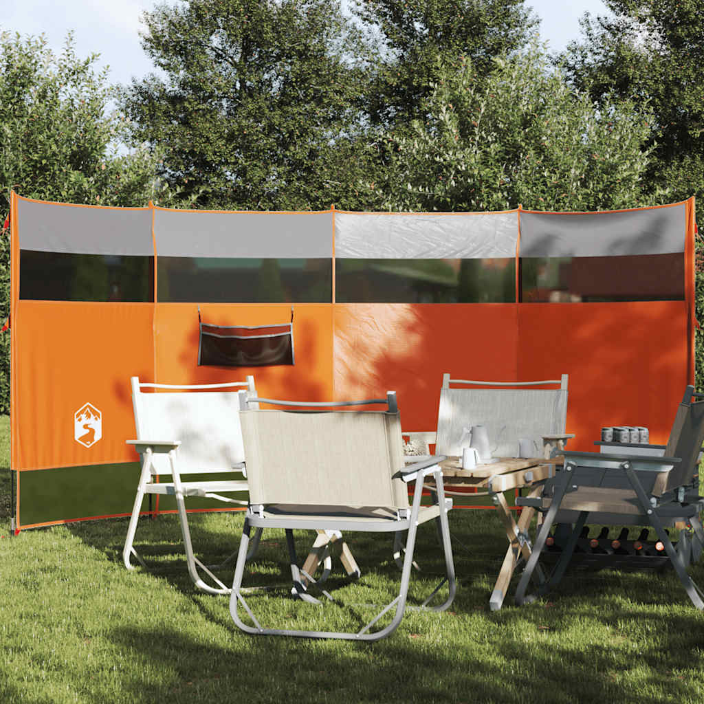 Camping Windbreak Waterproof Grey and orange 366 cm 152 cm