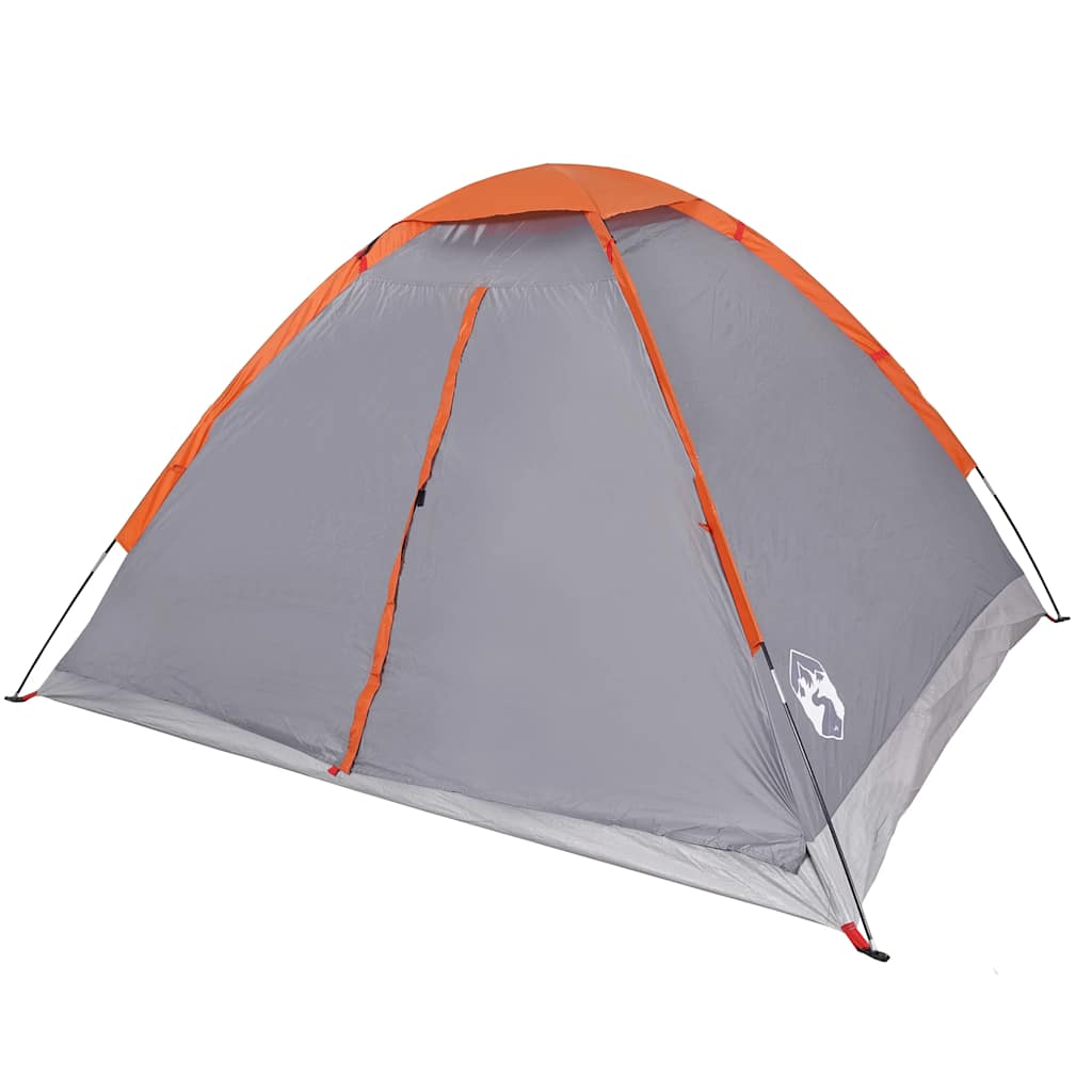 vidaXL Camping Tent Dome 2-Person Grey and Orange Waterproof 6