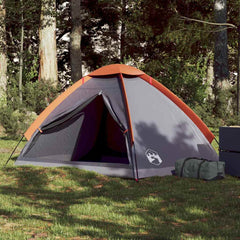 vidaXL Camping Tent Dome 2-Person Grey and Orange Waterproof 1