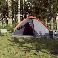 Camping Tent Dome Waterproof Grey and orange 4-person
