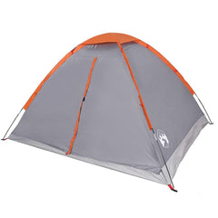 vidaXL Camping Tent Dome 4-Person Grey and Orange Waterproof 6