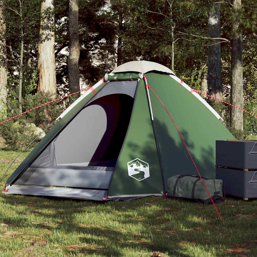 Camping Tent Dome Waterproof Green 4-person