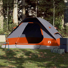 Camping Tent Dome Waterproof 2-person Grey and orange