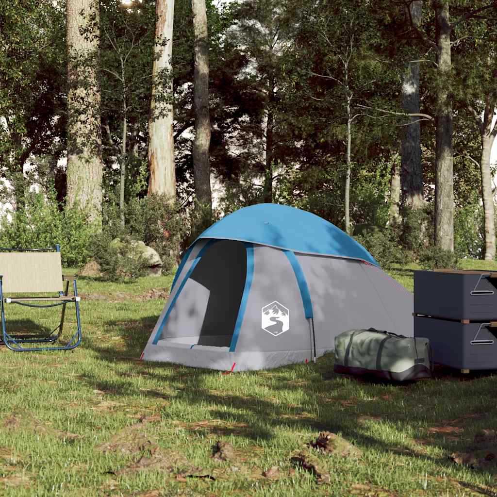 vidaXL Camping Tent Dome 1-Person Blue Waterproof 3