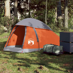 vidaXL Camping Tent Dome 1-Person Grey and Orange Waterproof 1