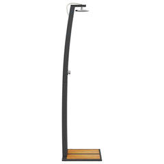 Outdoor Shower 55x60x224 cm Poly Rattan and Acacia Wood Black