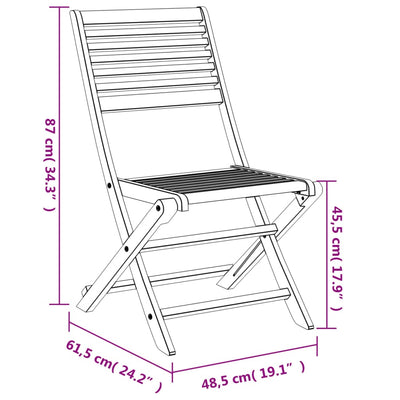 Folding Garden Chairs 4 pcs 48.5x61.5x87 cm Solid Wood Acacia