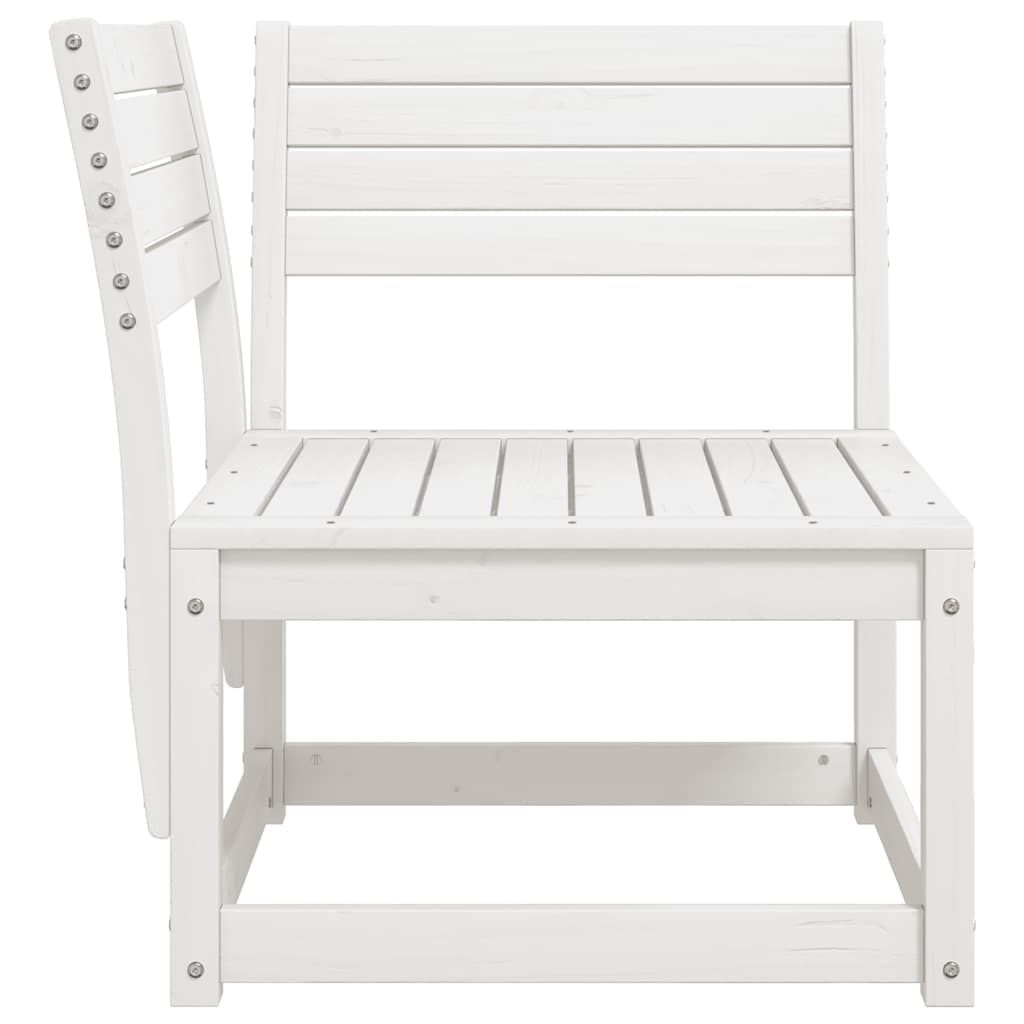 vidaXL Garden Sofa Corner White 73x73x78 cm Solid Wood Pine 5