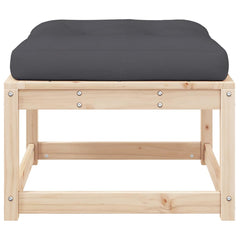 vidaXL Garden Footstool with Cushions Solid Wood Pine 5