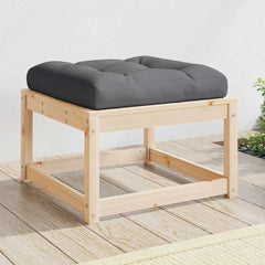 vidaXL Garden Footstool with Cushions Solid Wood Pine 1