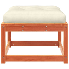 vidaXL Garden Footstool with Cushions Wax Brown Solid Wood Pine 5