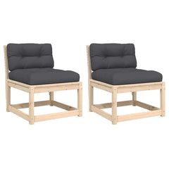 vidaXL Garden Sofas with Cushions 2pcs Solid Wood Pine 2