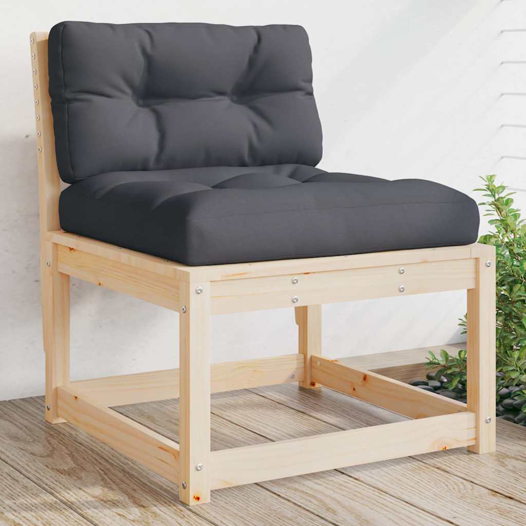 vidaXL Garden Sofas with Cushions 2pcs Solid Wood Pine 3