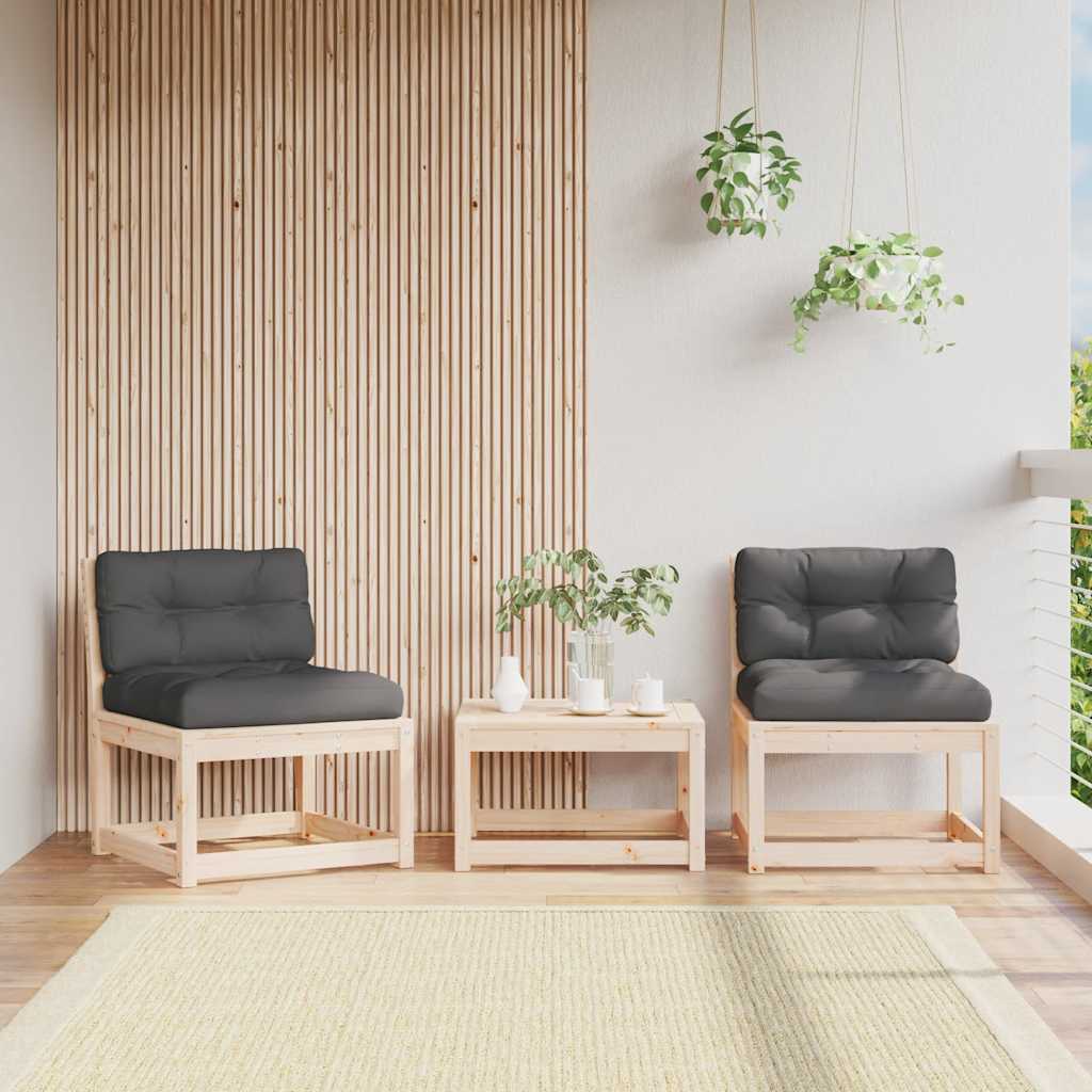 vidaXL Garden Sofas with Cushions 2pcs Solid Wood Pine 1