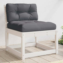 vidaXL Garden Sofas with Cushions 2pcs White Solid Wood Pine 3