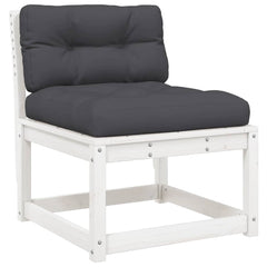 vidaXL Garden Sofas with Cushions 2pcs White Solid Wood Pine 5