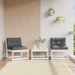 vidaXL Garden Sofas with Cushions 2pcs White Solid Wood Pine 1