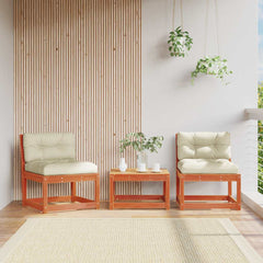vidaXL Garden Sofas with Cushions 2pcs Wax Brown Solid Wood Pine 1