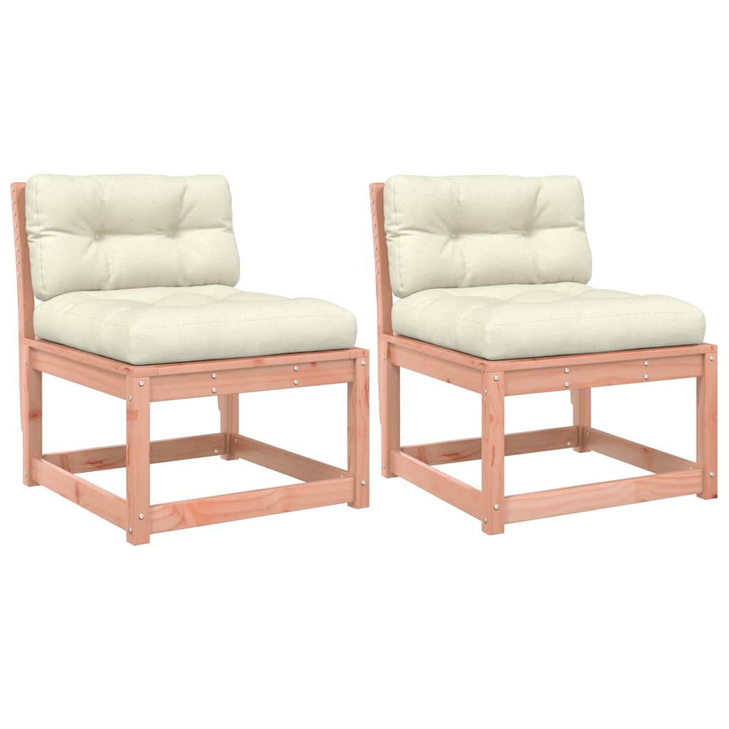 vidaXL Garden Sofas with Cushions 2pcs Solid Wood Douglas 2