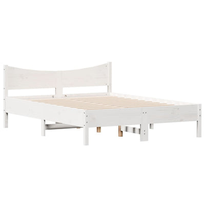 Bed Frame White 120x200 cm Solid Wood Pine