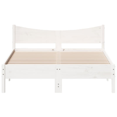 Bed Frame White 120x200 cm Solid Wood Pine