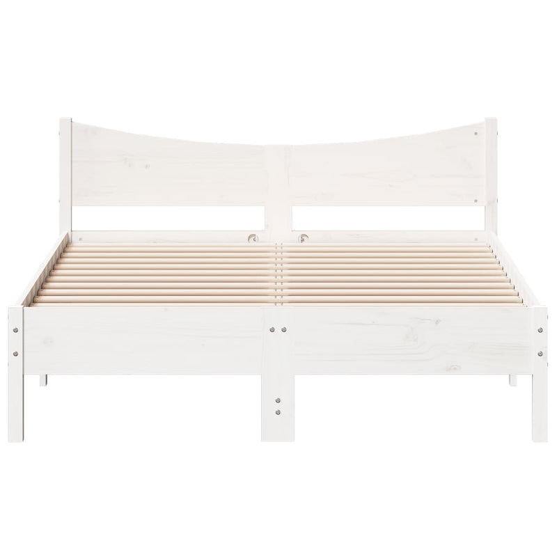 Bed Frame White 120x200 cm Solid Wood Pine