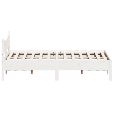 Bed Frame White 120x200 cm Solid Wood Pine