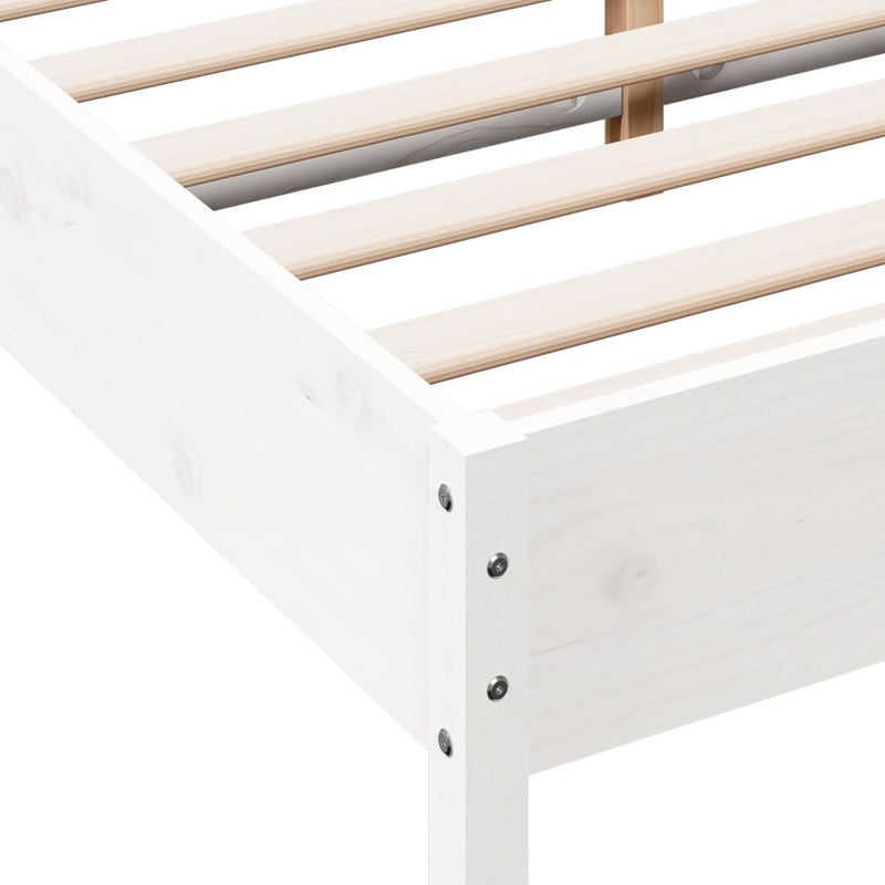 Bed Frame White 120x200 cm Solid Wood Pine