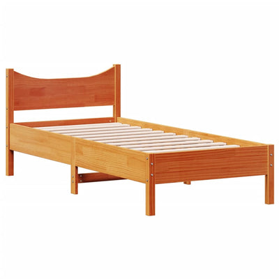 Bed Frame Wax Brown 90x200 cm Solid Wood Pine