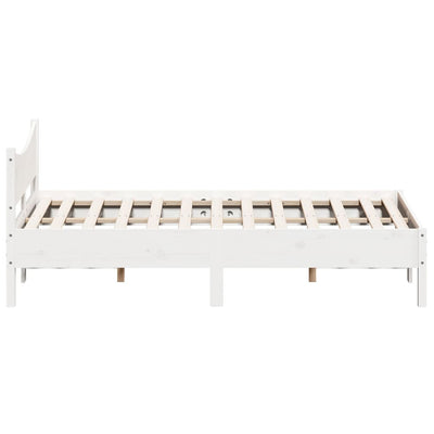 Bed Frame White 120x190 cm Small Double Solid Wood Pine