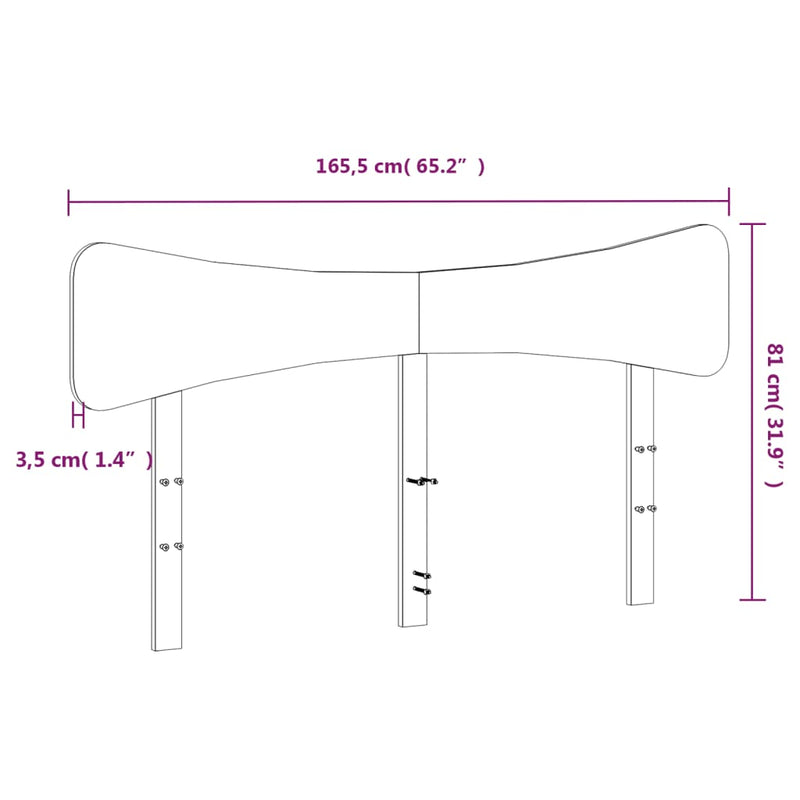 Headboard White 160 cm Solid Wood Pine