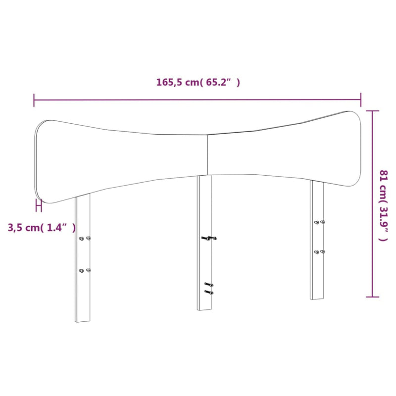 Headboard Wax Brown 160 cm Solid Wood Pine