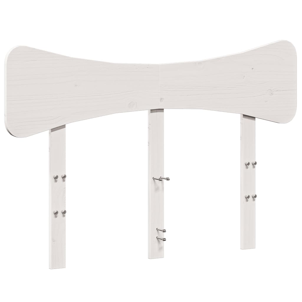 vidaXL Headboard White 135 cm Solid Wood Pine 2