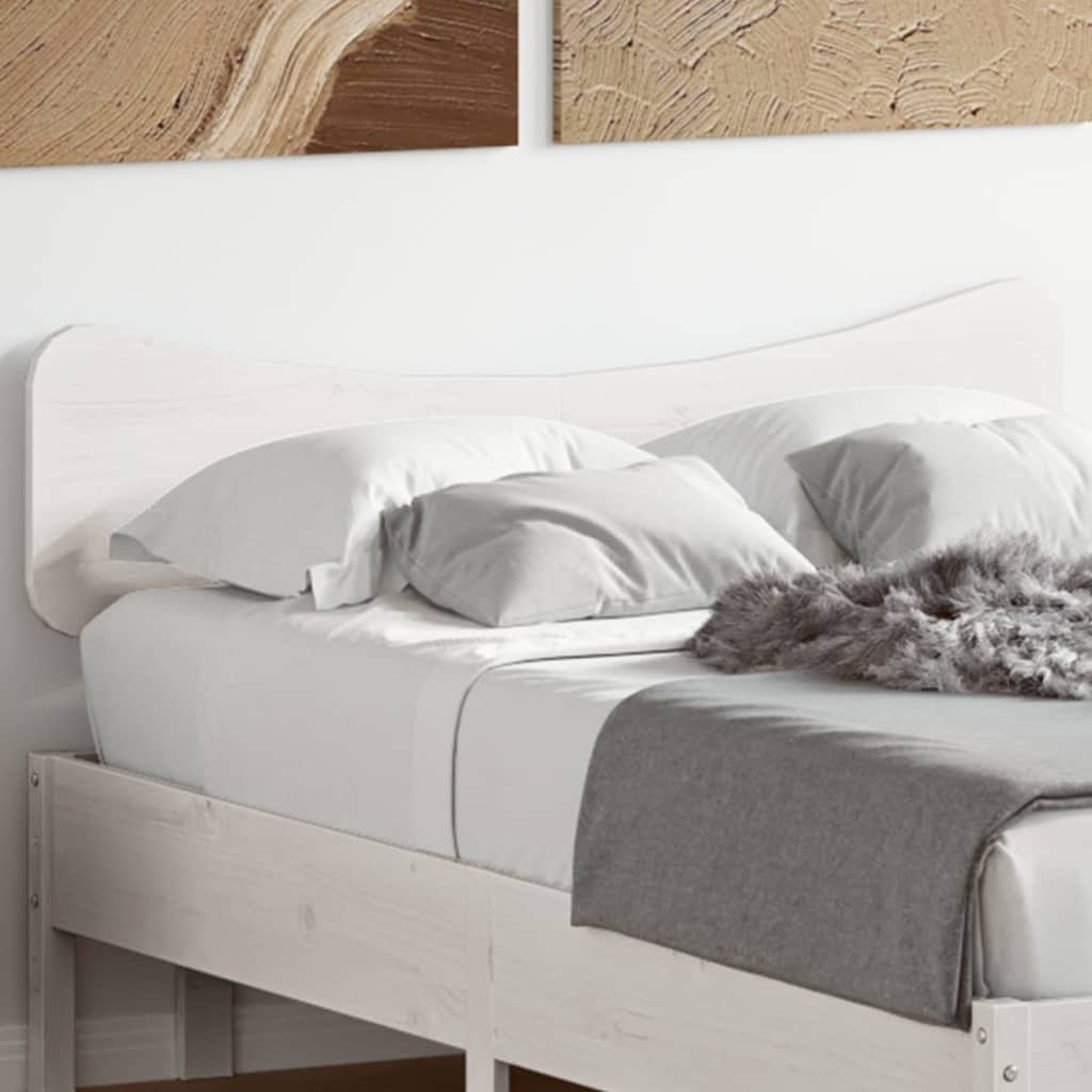 vidaXL Headboard White 135 cm Solid Wood Pine 1