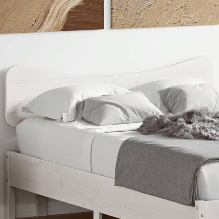 vidaXL Headboard White 120 cm Solid Wood Pine 1