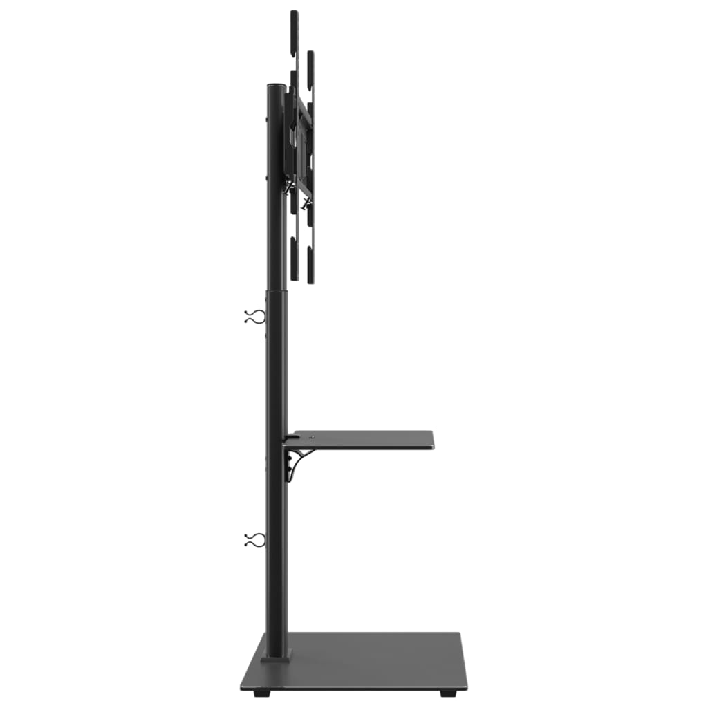 vidaXL Corner TV Stand 2-Tiers for 32-65 Inch Black 4