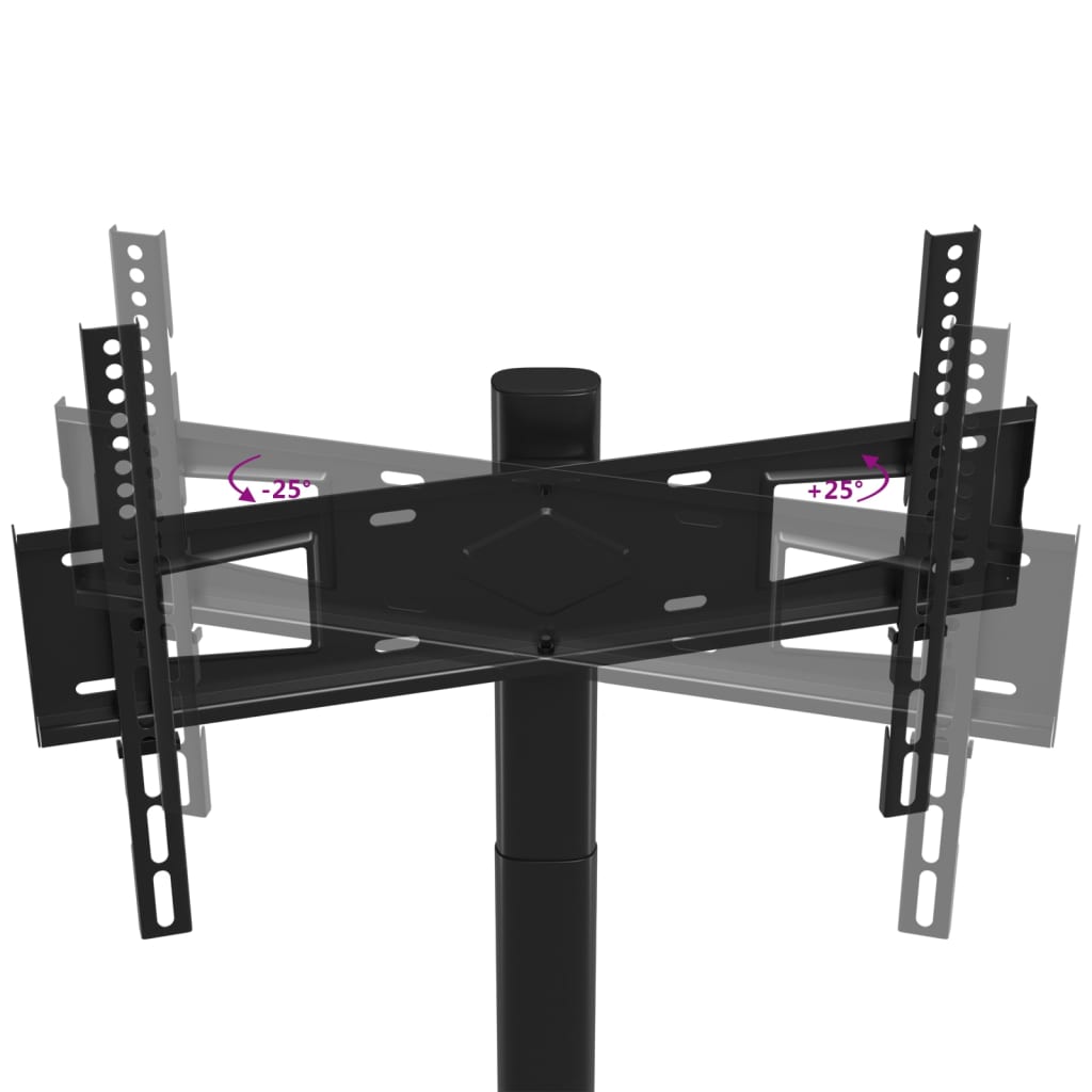 vidaXL Corner TV Stand 2-Tiers for 32-65 Inch Black 6